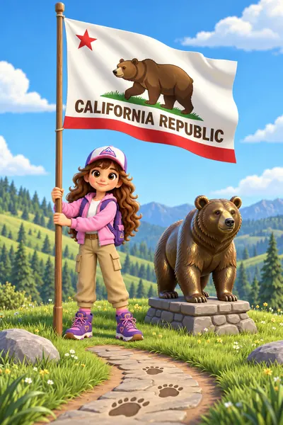 The Bear Flag coloring page in color
