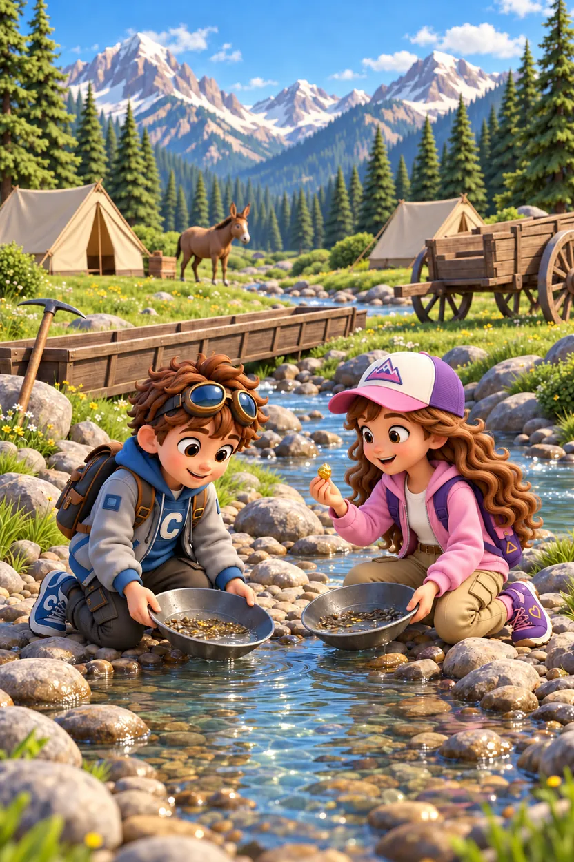 The Gold Rush: the coloring page in full color