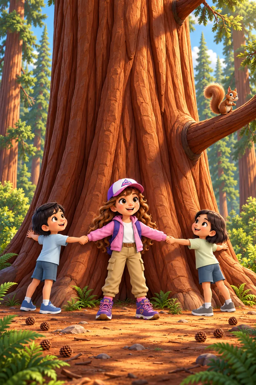 Giant Sequoias: the coloring page in full color
