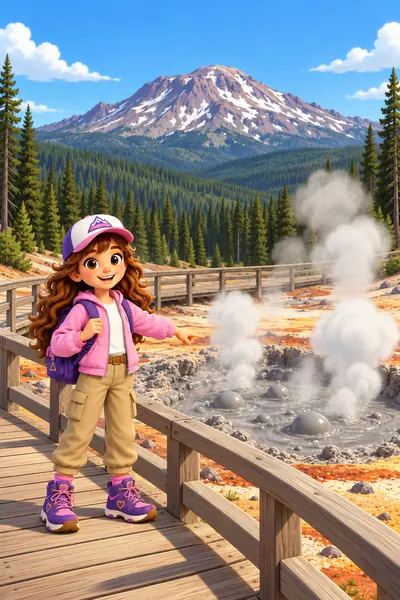 Lassen Volcanoes coloring page in color