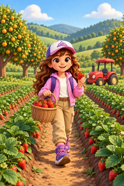 California Farms coloring page in color
